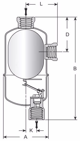 Armstrong Free Floating Lever Liquid Drain Trap (11-LD/22-LD/13-LD) - Dimension Diagram