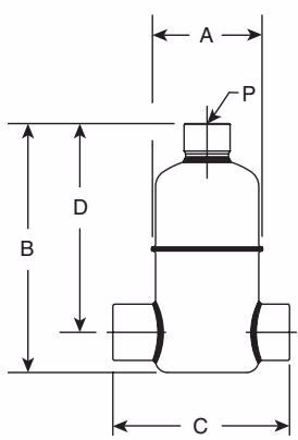 Armstrong 自由杠杆浮球型排液阀 – 180-LD系列 Armstrong 180-LD physical dimensions drawing