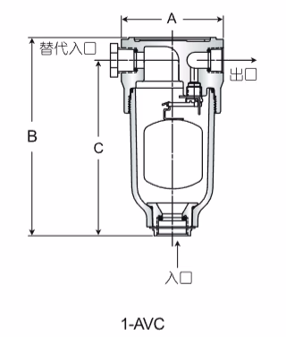 阿姆斯壮 Armstrong 1-AVC 透明排气阀-尺寸图