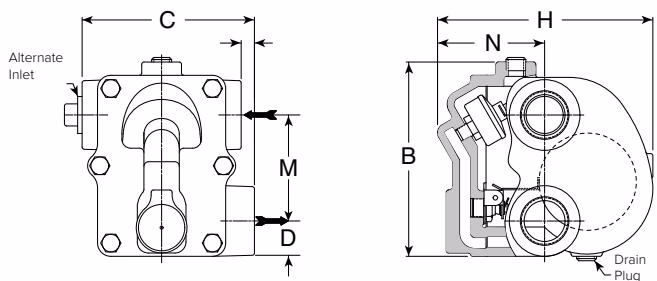 Armstrong 浮球热静力式蒸汽疏水阀 – B 和 BI 系列 Armstrong B Series standard configuration