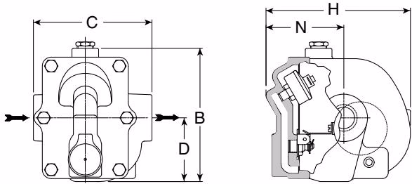 Armstrong 浮球热静力式蒸汽疏水阀 – B 和 BI 系列 Armstrong BI Series in-line configuration