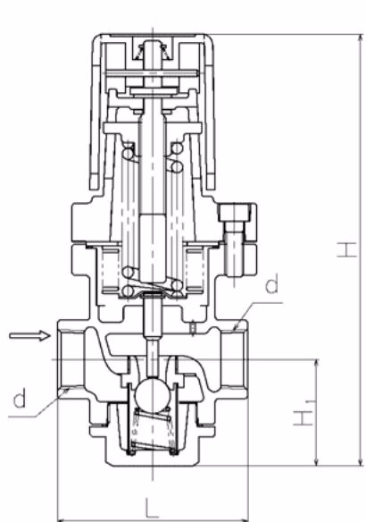 阿姆斯壮 Armstrong 直接作用式减压阀 – GD-30 系列 阿姆斯壮 Armstrong GD-30 尺寸图 DN15-DN25