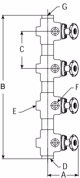 Armstrong 蒸汽分配管束 MSD & SMSD Armstrong MSD & SMSD manifold cross-section diagram