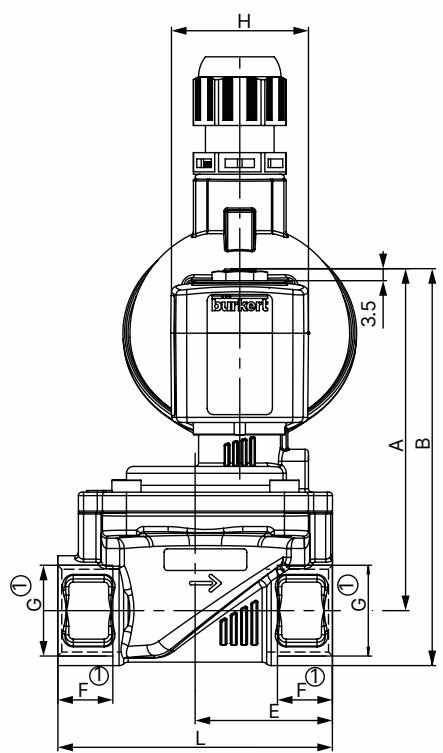 宝德 BURKERT 20000962 宝德 (Burkert) 6281 ATEX/IECEx 电缆版本尺寸