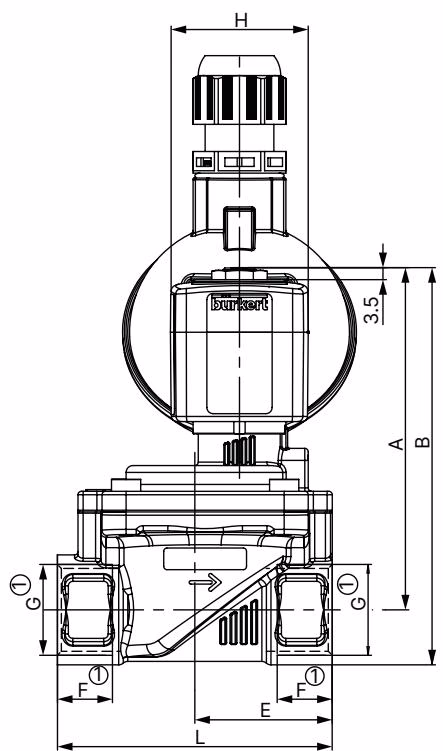 BURKERT 20000962 Burkert 6281 ATEX/IECEx cable variant dimensions