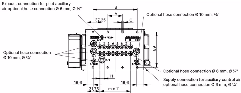 BURKERT 20010918 Burkert 8652 dimensions for 4-, 8- and 12-fold variants