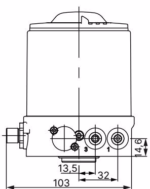 宝德 BURKERT 20024913 宝德 (Burkert) 8691 型安装到 ELEMENT 21xx 型过程阀上的尺寸