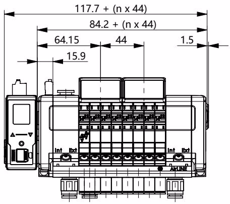 宝德 BURKERT 20032523 宝德 BURKERT 8652 型 4 阀槽、8 阀槽和 12 阀槽版本尺寸