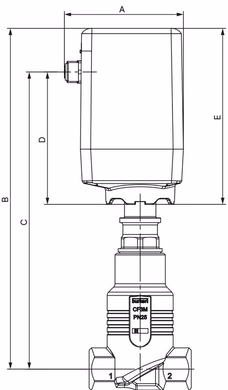 宝德(Burkert)20032576 3281型执行机构尺寸