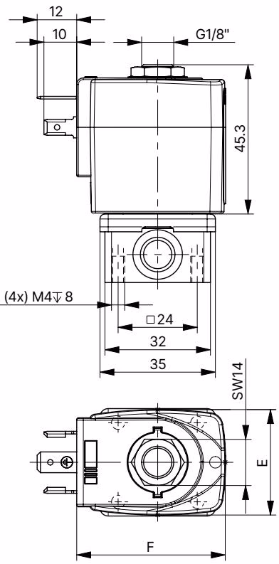 BURKERT 20036646 (Type 6013) standard variant dimensions drawing 1