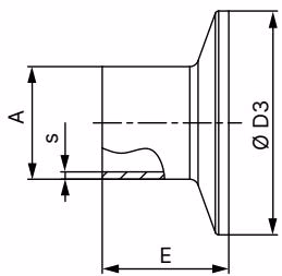 BURKERT 20036661 Burkert Type 2032 T-body clamp connection dimensions
