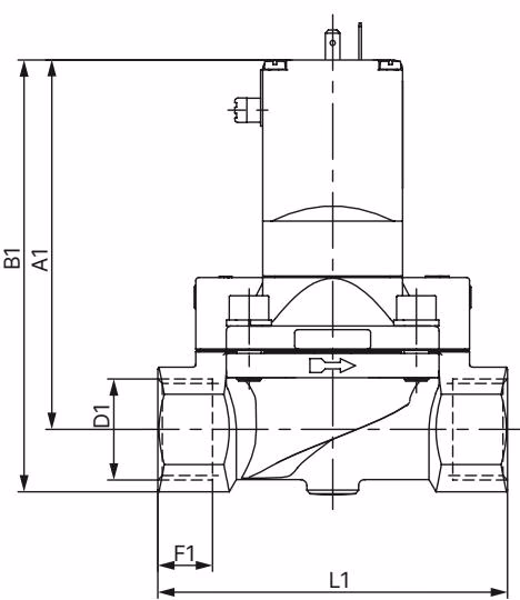Burkert 20049679 Type 5282 Dimensions for threaded variant