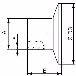 BURKERT 20051139 Burkert 2104 T-Body with clamp connection dimensions
