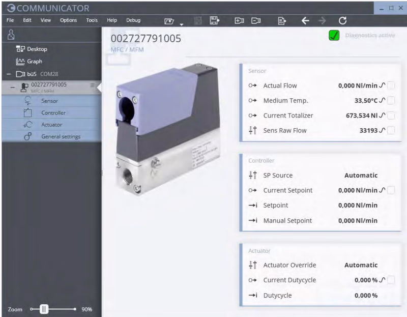 宝德 BURKERT 20062308 宝德 BURKERT 8745 型 Communicator 软件界面