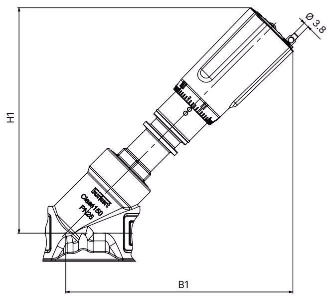 Burkert 20062888 Type 2960 actuator dimensions