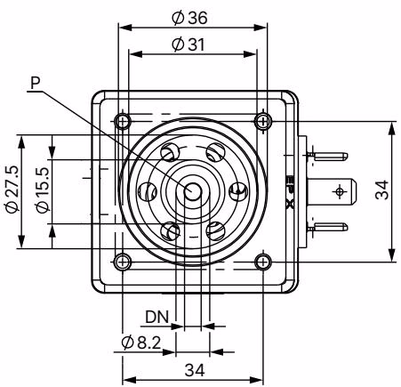 宝德 BURKERT 20063220 Type 2875 底板连接尺寸图