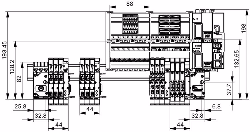 Бюркерт (BURKERT) 20068183 Type 8640 размеры стандартной рейки 11 мм