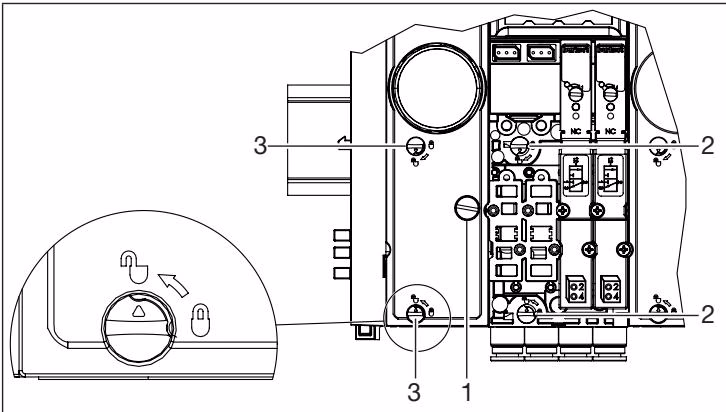 Burkert 20073453 unlocking elements and fastening screw
