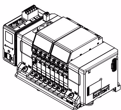 BURKERT 20084696 Bürkert Type 8652 dimensions for 4-, 8- and 12-fold variants