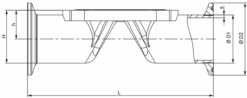 BURKERT 20092497 Type 2933 tube valve body with clamp connection dimensions