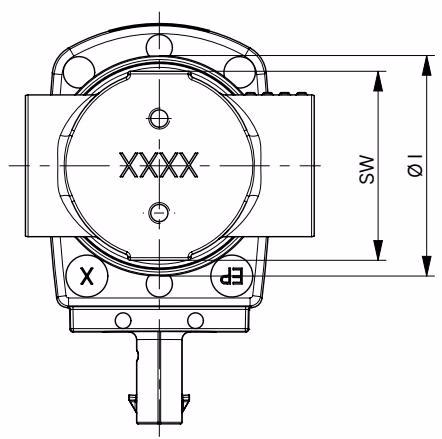 BURKERT 20092884 Type 6440 threaded variant dimensional drawing