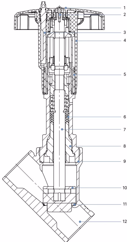 Burkert 20094641 Type 2960 material specifications diagram