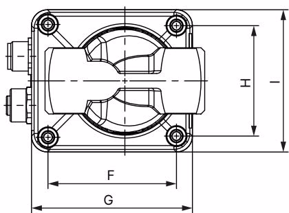 BURKERT 20097830 Type 3281 actuator dimensional drawing