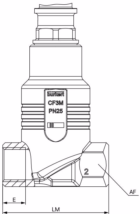 BURKERT 20097830 Type 3281 threaded port connection dimensions
