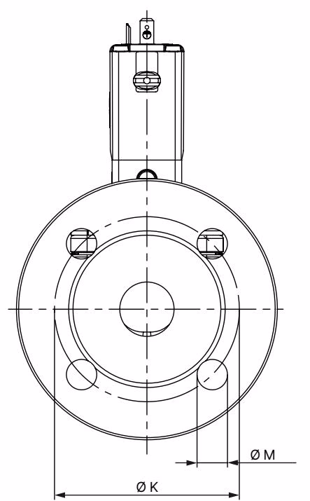 Bürkert 20098485 Type 5282 dimensions for flange variant