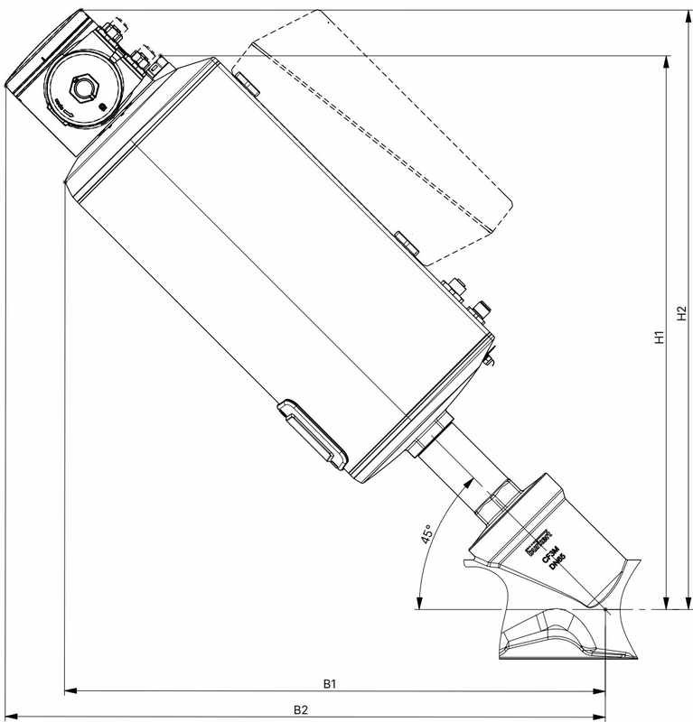 BURKERT 20107485 Burkert 3320 dimensions for AG3 actuator