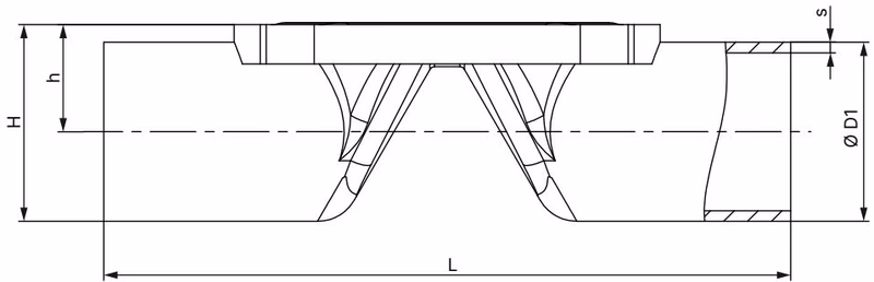 Burkert 20108766 Type 2933 tube valve body (VP) with welded connection dimensions