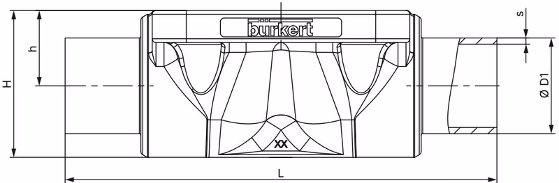 宝德 BURKERT 20128584 宝德 (Bürkert) 2933型 带焊接接口的铸造阀体尺寸
