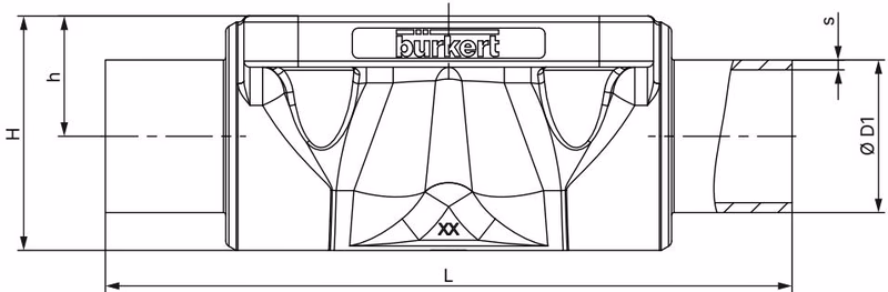 BURKERT 20128584 Bürkert Type 2933 cast valve body with welded connection dimensions
