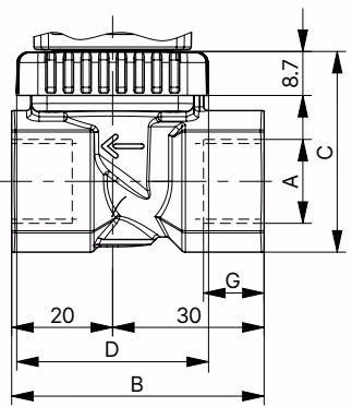 BURKERT 20135919 Type 6013 standard variant dimensions table