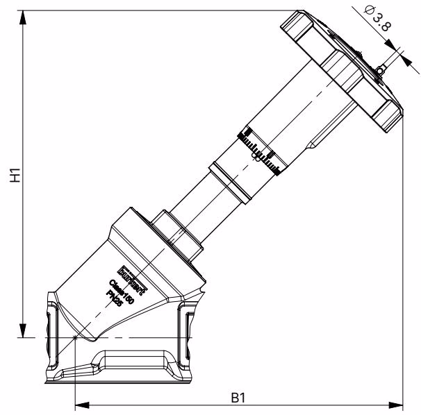BURKERT 20141842 BURKERT Type 2920 actuator dimensions for handwheel sizes M and L