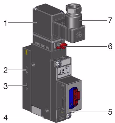 Burkert 308014 Type 8640 structure of solenoid valve type 5470