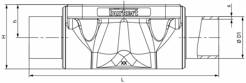 BURKERT 321073 Cast valve body with welded connection dimensions