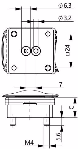 宝德 BURKERT 337029 宝德 BURKERT 337029 6014 型标准版本尺寸俯视图
