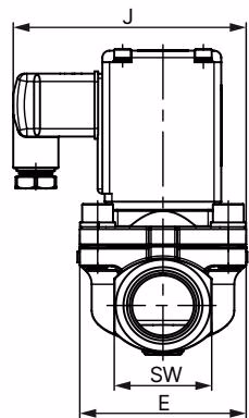 BURKERT 340618 Type 0290 threaded variant dimensions table