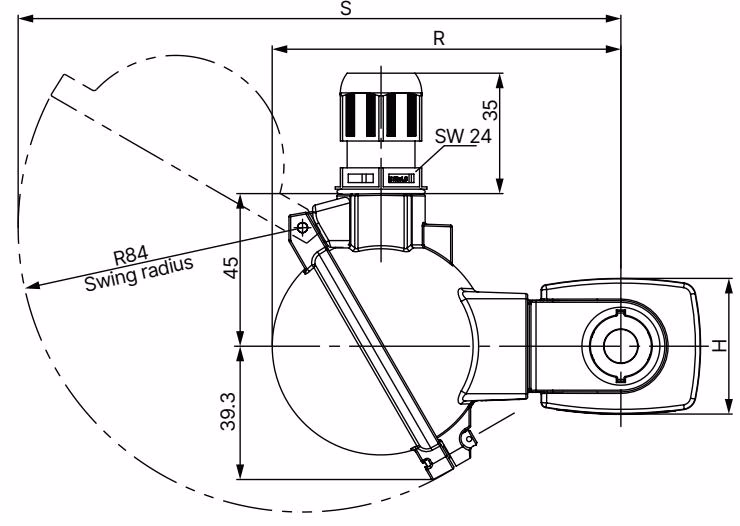 BURKERT 349759 ATEX/IECEx terminal box dimensions table
