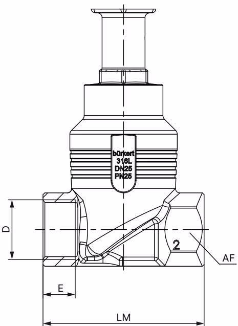 BURKERT 354953 BURKERT 3361 threaded connection dimensions