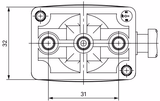 宝德 BURKERT 363247 塑料阀体法兰版本尺寸图