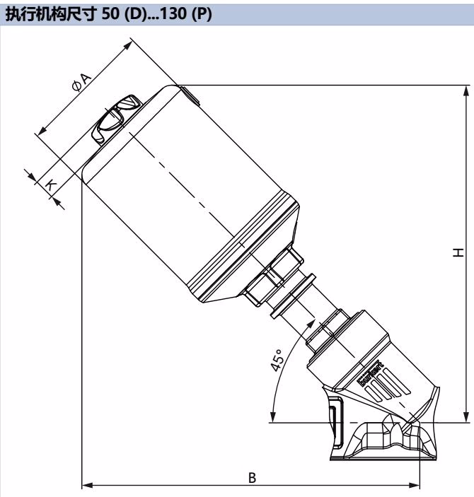 宝德 BURKERT 387637 宝德 BURKERT 2060 型执行机构尺寸图