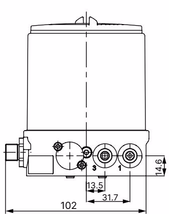 宝德 BURKERT 389238 宝德 BURKERT Type 8694 安装到 ELEMENT 控制阀上的尺寸