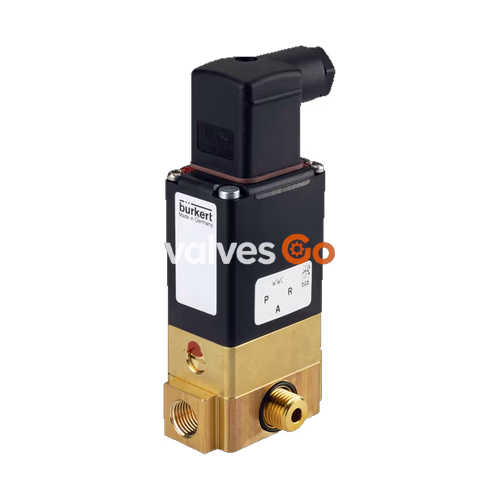 BURKERT 41224 Type 0331 3/2-Way Direct-Acting Solenoid Valve, Brass, G 1/4
