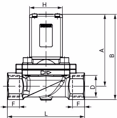 BURKERT 43683 Type 0290 dimensions for threaded variant
