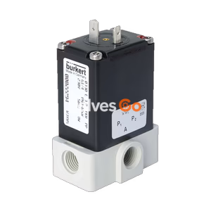 BURKERT 454192 3/2-Way Direct-Acting Solenoid Valve, Type 0330, PP/FKM, NPT 1/4