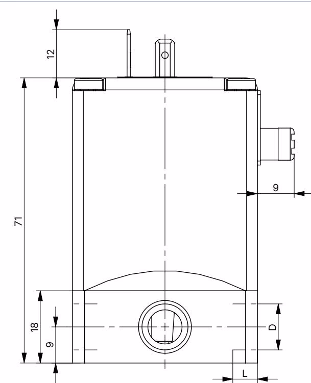 BURKERT 458950 Type 0330 metal body dimensions
