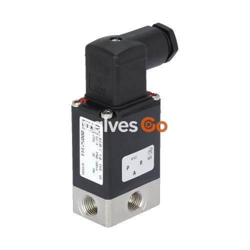 BURKERT 48988 3/2-Way Direct-Acting Solenoid Valve, G 1/4, 0-10 bar, Stainless Steel