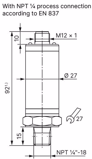 Burkert 574629 dimensions with G 3/4 front-flush process connection
